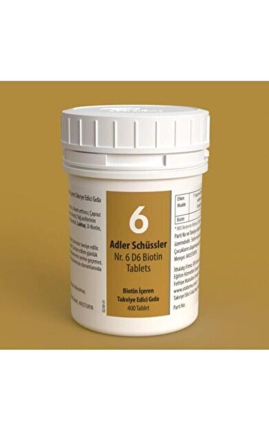 Adler Schüssler No: 6 400 Tablet- SKT: 07/2030