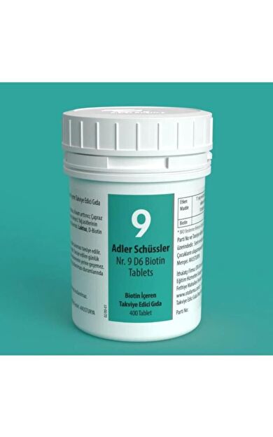 Adler Schüssler No: 9 400 Tablet- SKT: 12/2030