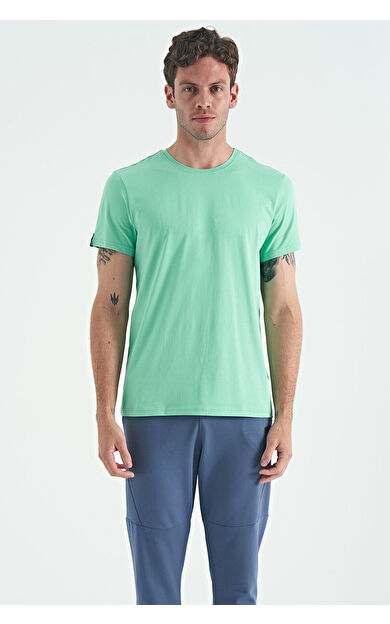 Air Jones Calvin Su Yeşili Basic Erkek T-Shirt - 88245