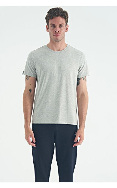 Air Jones Calvin Gri Melanj Basic Erkek T-Shirt - 88245