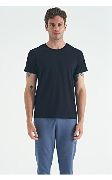 Air Jones Calvin Lacivert Basic Erkek T-Shirt - 88245