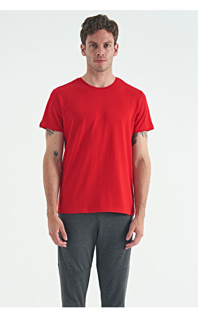 Air Jones Calvin Kırmızı Basic Erkek T-Shirt - 88245