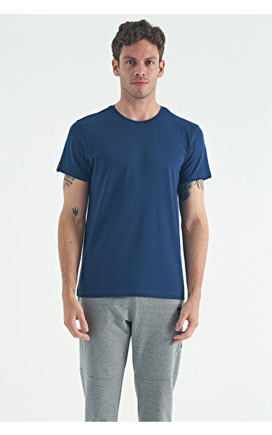 Air Jones Calvin İndigo Basic Erkek T-Shirt - 88245