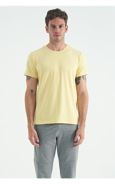 Air Jones Calvin Sarı Basic Erkek T-Shirt - 88245