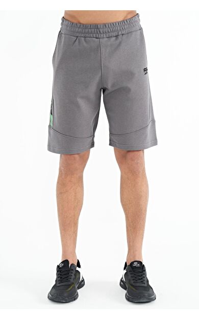 Air Jones Amos Koyu Gri Baskılı Erkek Şort - 81246