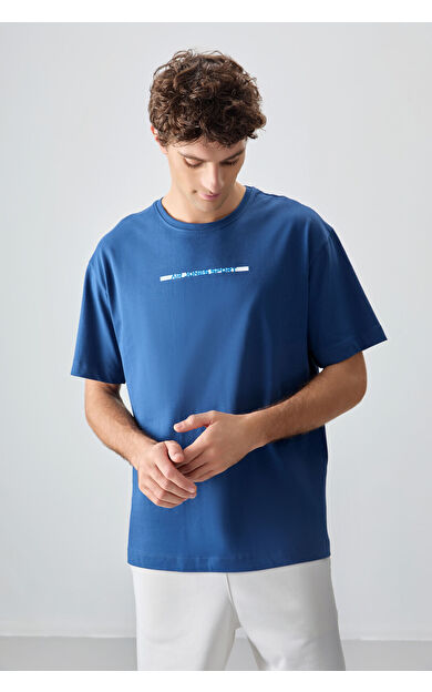 Air Jones Parlament %100 Pamuk Kalın Yumuşak Dokulu Oversize Fit Baskılı Erkek T-Shirt - 88358