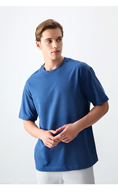 Air Jones Parlament Pamuklu Kalın Yumuşak Dokulu Oversize Fit Basic Erkek T-Shirt - 88377