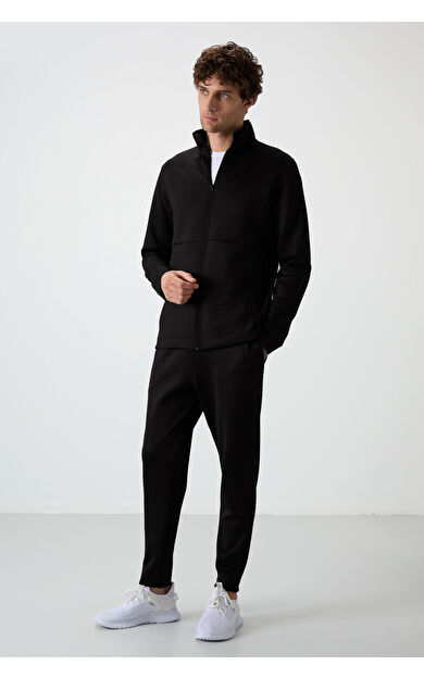 Air Jones Bran Siyah Scuba Kumaş Erkek Eşofman Takım - 85199
