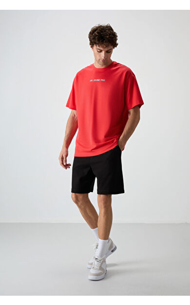 Air Jones Siyah Pamuklu Kalın Yumuşak Dokulu Comfort Fit Basic Erkek Şort - 81274