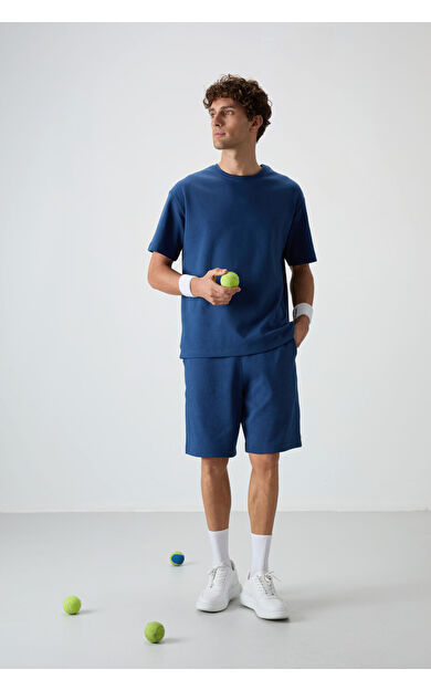 Air Jones Parlament Pamuklu Kalın Yumuşak Dokulu Oversize Fit Basic Erkek Şort Takım - 85249