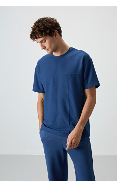 Air Jones Parlament Waffle İnterlok Yüzeyi Dokulu Oversize Fit Basic Erkek T-Shirt - 88380