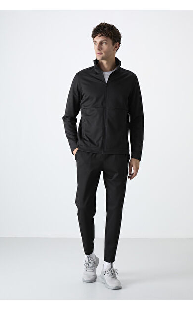 Air Jones Carlos Siyah Standart Kalıp Erkek Eşofman Takım - 85209
