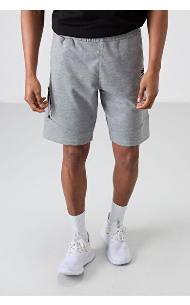 Air Jones Amos Gri Melanj Baskılı Erkek Şort - 81246