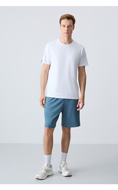 Air Jones Orman yeşili Pamuklu Kalın Yumuşak Dokulu Standart  Fit Basic Erkek Şort  - 81278