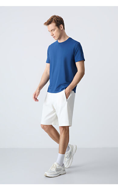 Air Jones Ekru Pamuklu Kalın Yumuşak Dokulu Standart  Fit Basic Erkek Şort  - 81276