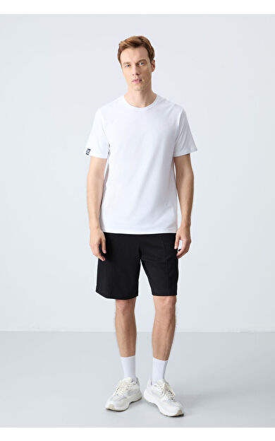 Air Jones Siyah Pamuklu Kalın Yumuşak Dokulu Standart  Fit Basic Erkek Şort  - 81277