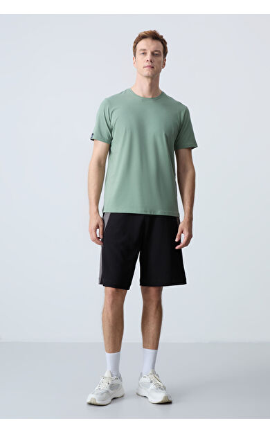 Air Jones Siyah Pamuklu Kalın Yumuşak Dokulu Standart  Fit Basic Erkek Şort  - 81280