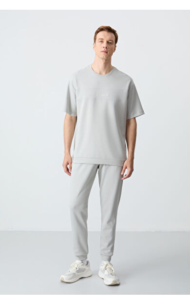 Air Jones Taş Pamuklu Kalın Yumuşak Dokulu Oversize  Fit Basic Erkek Eşofman Takım - 85261