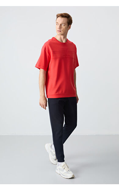 Air Jones Fiesta Lacivert Pamuklu Kalın Yumuşak Dokulu Oversize Fit Basic Erkek Eşofman Takım - 85261