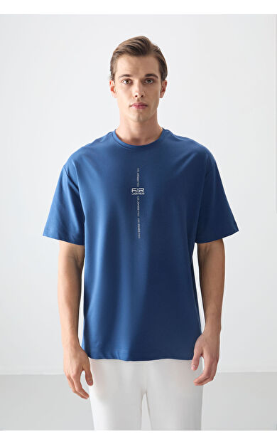 Air Jones Parlament Pamuklu Kalın Yumuşak Dokulu Oversize Fit Baskılı Erkek T-Shirt - 88373