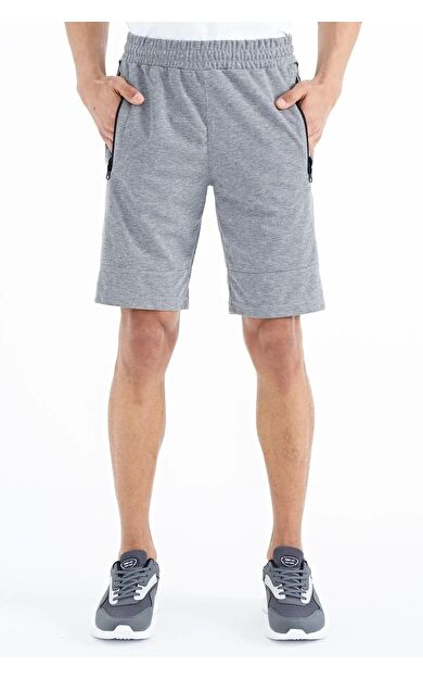 Air Jones Clive Gri Melanj Standart Kalıp Erkek Şort - 81249