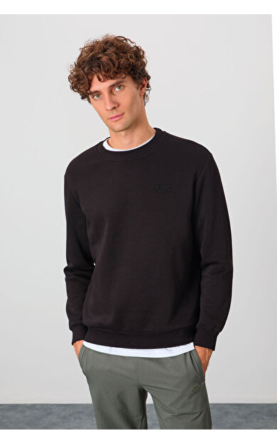 Air Jones Omar Siyah Şardonlu Erkek Sweatshirt - 88137