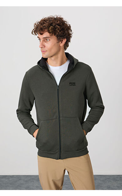 Air Jones Hector Haki Şardonlu Erkek Sweatshirt - 88139