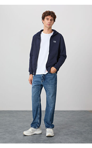 Air Jones Hector Lacivert Şardonlu Erkek Sweatshirt - 88139