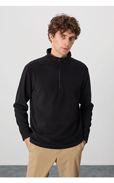 Air Jones River Siyah Dik Yaka Erkek Polar Sweatshirt - 88310