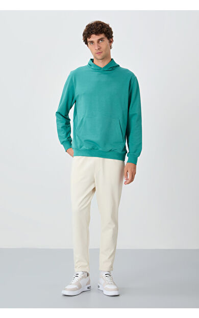 Air Jones Bej Yüzeyi Dokulu Standart Fit Erkek Eşofman Alt - 82154