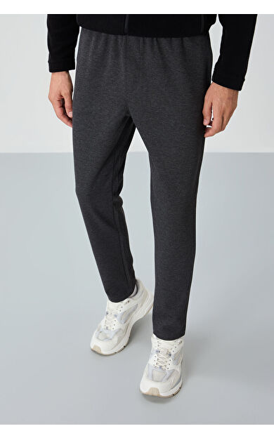 Air Jones Antrasit Melanj Yüzeyi Dokulu Standart Fit Erkek Eşofman Alt - 82155