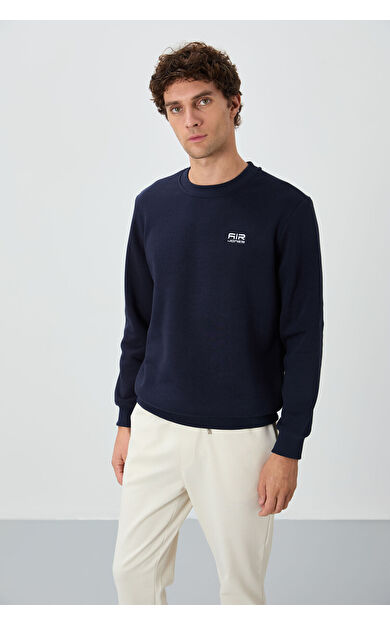 Air Jones Omar Lacivert Şardonlu Erkek Sweatshirt - 88137