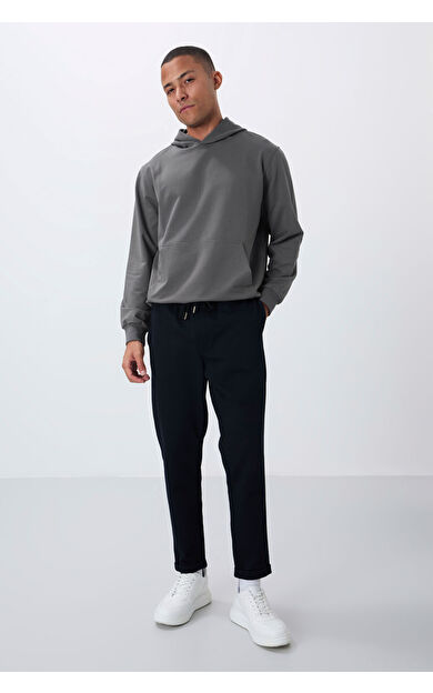 Air Jones Lacivert Yüzeyi Dokulu Standart Fit Erkek Eşofman Alt - 82154