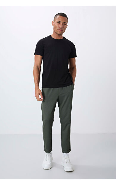 Air Jones Haki Yüzeyi Dokulu Standart Fit Erkek Eşofman Alt - 82154