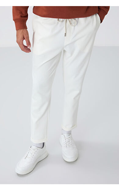 Air Jones Ekru Yüzeyi Dokulu Standart Fit Erkek Eşofman Alt - 82154