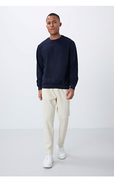 Air Jones Bej Yüzeyi Dokulu Standart Fit Erkek Eşofman Alt - 82155