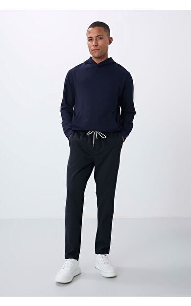 Air Jones İndigo Yüzeyi Dokulu Standart Fit Erkek Eşofman Alt - 82155