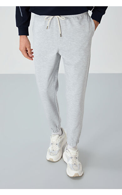 Air Jones Gri Yüzeyi Dokulu Standart Fit Erkek Eşofman Alt - 82156