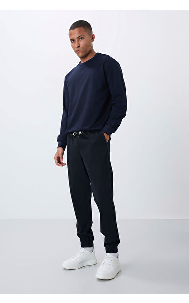 Air Jones İndigo Yüzeyi Dokulu Standart Fit Erkek Eşofman Alt - 82156