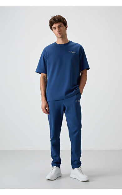 Parlament Pamuklu Kalın Yumuşak Dokulu Oversize Fit Nakışlı Erkek Eşofman Takım - 85252
