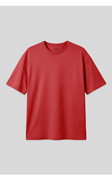Fiesta Pamuklu Kalın Yumuşak Dokulu Oversize Fit Basic Erkek T-Shirt - 88377