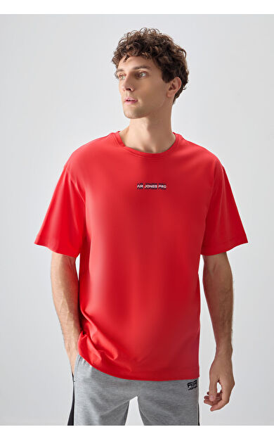 Fiesta %100 Pamuk Kalın Yumuşak Dokulu Oversize Fit Baskılı Erkek T-Shirt - 88354