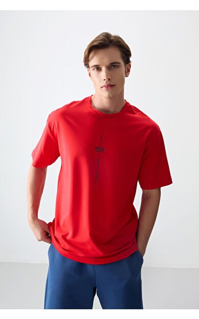 Fiesta Pamuklu Kalın Yumuşak Dokulu Oversize Fit Baskılı Erkek T-Shirt - 88373