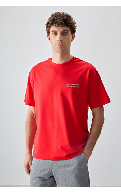 Fiesta Pamuklu Kalın Yumuşak Dokulu Oversize Fit Baskılı Erkek T-Shirt - 88375