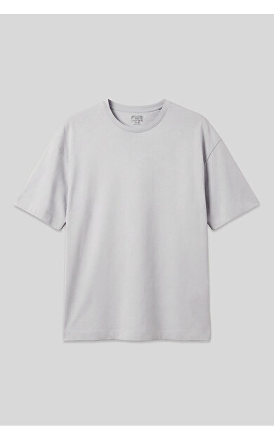 Taş Pamuklu Kalın Yumuşak Dokulu Oversize Fit Basic Erkek T-Shirt - 88377