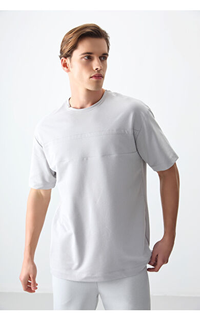 Taş Pamuklu Kalın Yumuşak Dokulu Oversize Fit Basic Erkek T-Shirt - 88378