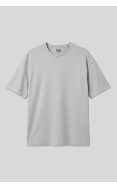 Taş %100 Pamuk Kalın Yumuşak Dokulu Oversize Fit Basic Erkek T-Shirt - 88353