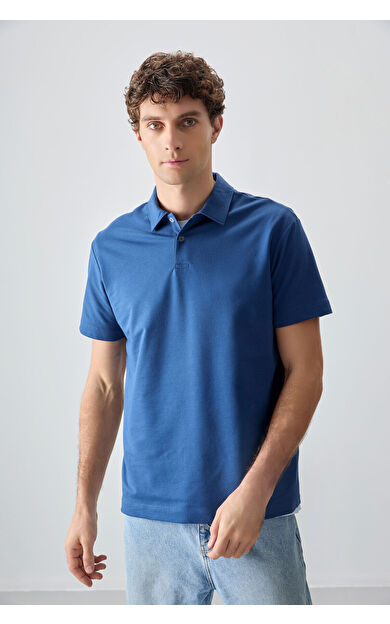 Parlament Pamuklu Kalın Yumuşak Dokulu Polo Yaka Oversize Fit Basic Erkek T- Shirt - 88381