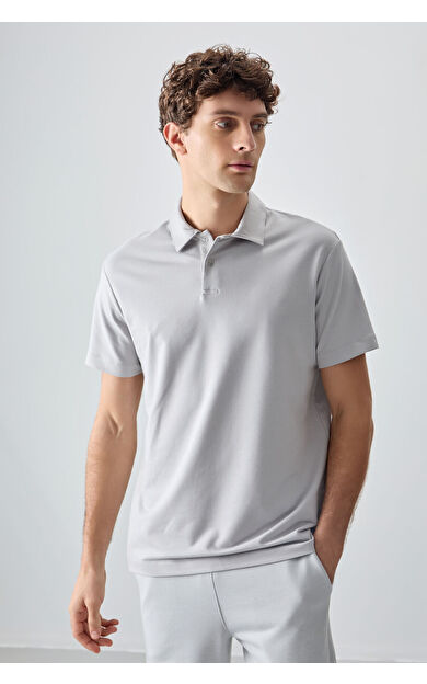 Taş Pamuklu Kalın Yumuşak Dokulu Polo Yaka Oversize Fit Basic Erkek T- Shirt - 88381