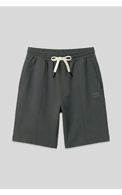 Haki Pamuklu Kalın Yumuşak Dokulu Standart  Fit Basic Erkek Şort  - 81277